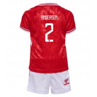 Echipament fotbal Danemarca Joachim Andersen #2 Tricou Acasa European 2024 pentru copii maneca scurta (+ Pantaloni scurti)